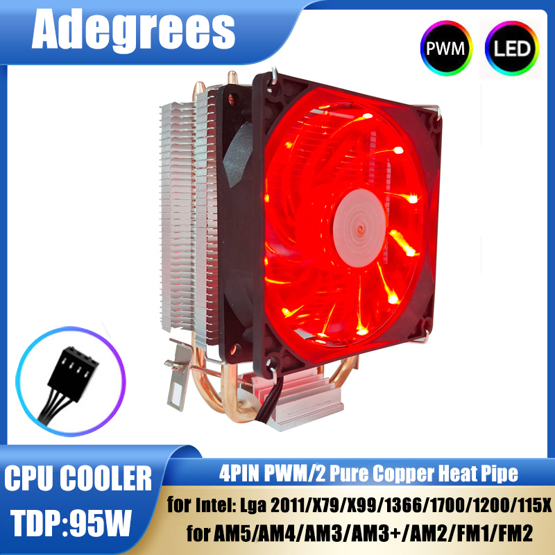 Air Cooler Cpu - 2 panas pipa pendingin CPU menara