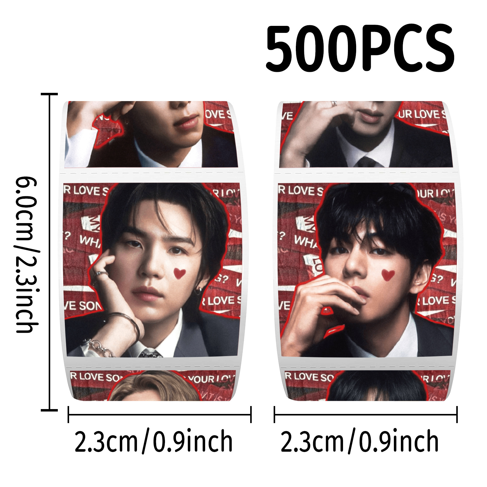Case Fan - Stiker Gulung K-pop BTS 500Pcs Stiker