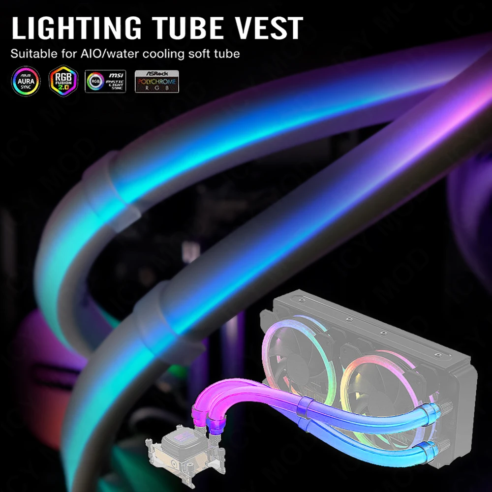 Aio Liquid Cooler - EZDIY ARGB Strip lampu For12MM, penutup